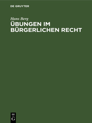cover image of Übungen im Bürgerlichen Recht